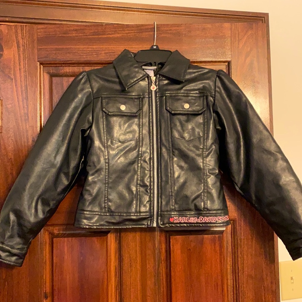 Girls Harley Davidson faux leather heavy jacket